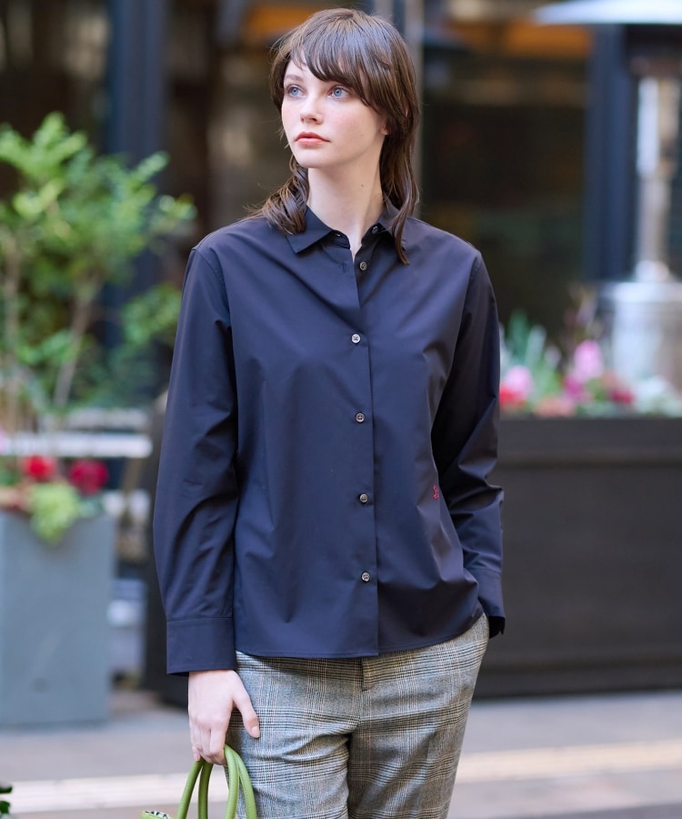ドレステリア(レディース)(DRESSTERIOR(Ladies))の【ベーシック】ソフトレギュラーカラーシャツ ネイビー(094)