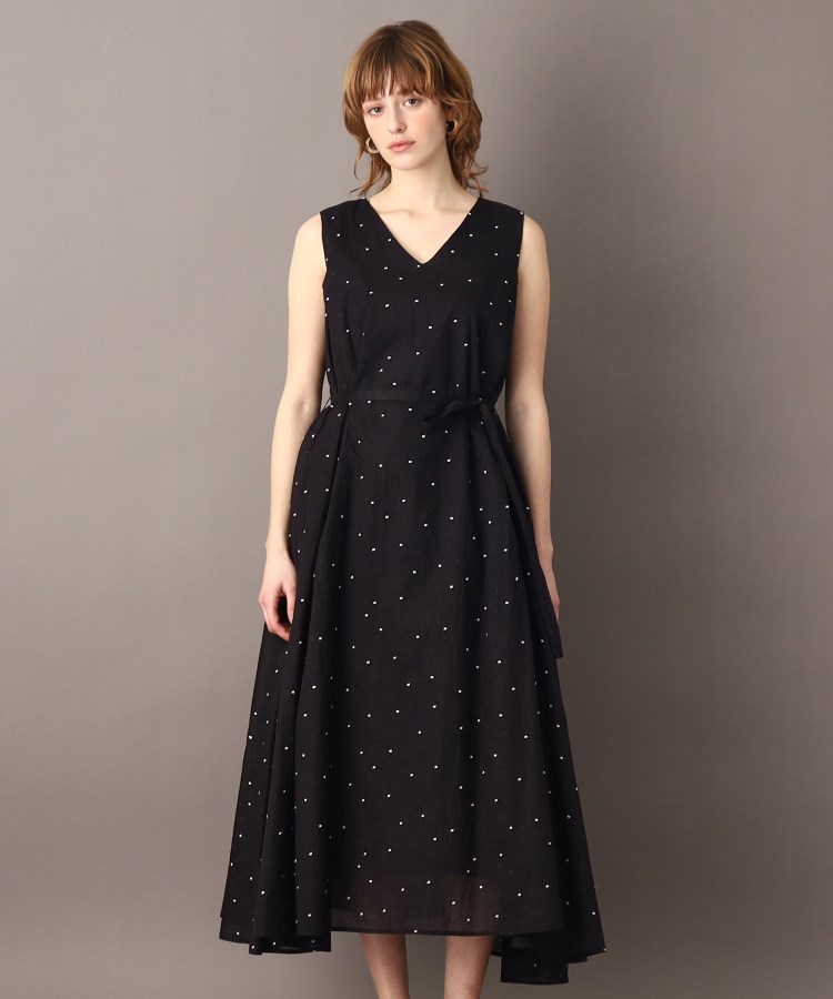 ドレステリア(レディース)(DRESSTERIOR(Ladies))の【大人フェミニン/前後2WAY/洗える】ドット刺繍ボリュームワンピース4