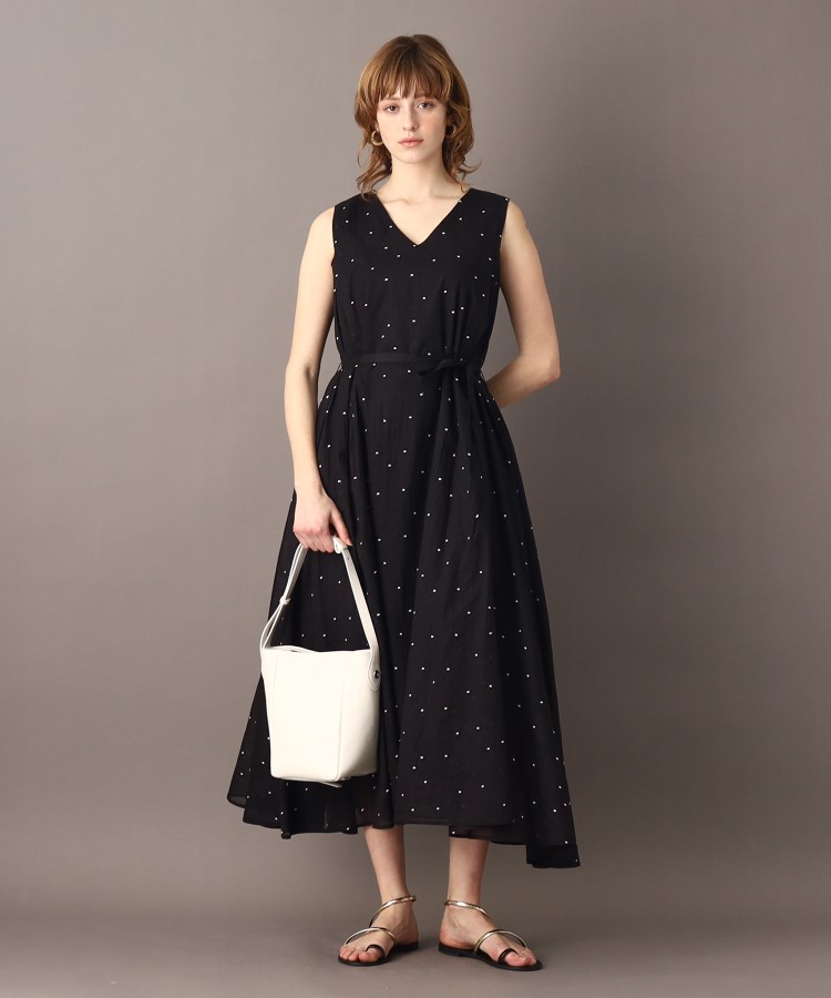 ドレステリア(レディース)(DRESSTERIOR(Ladies))の【大人フェミニン/前後2WAY/洗える】ドット刺繍ボリュームワンピース1