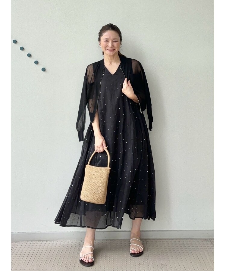 ドレステリア(レディース)(DRESSTERIOR(Ladies))の【大人フェミニン/前後2WAY/洗える】ドット刺繍ボリュームワンピース21