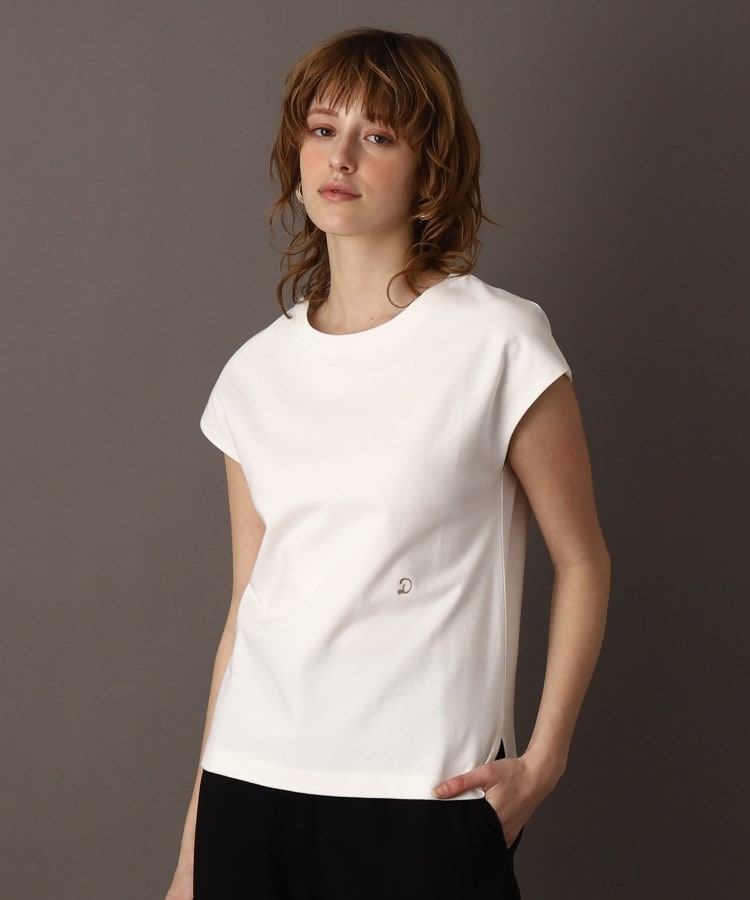 ドレステリア(レディース)(DRESSTERIOR(Ladies))の【洗える】エシカルオーガニックフレンチ袖Tシャツ オフホワイト(003)