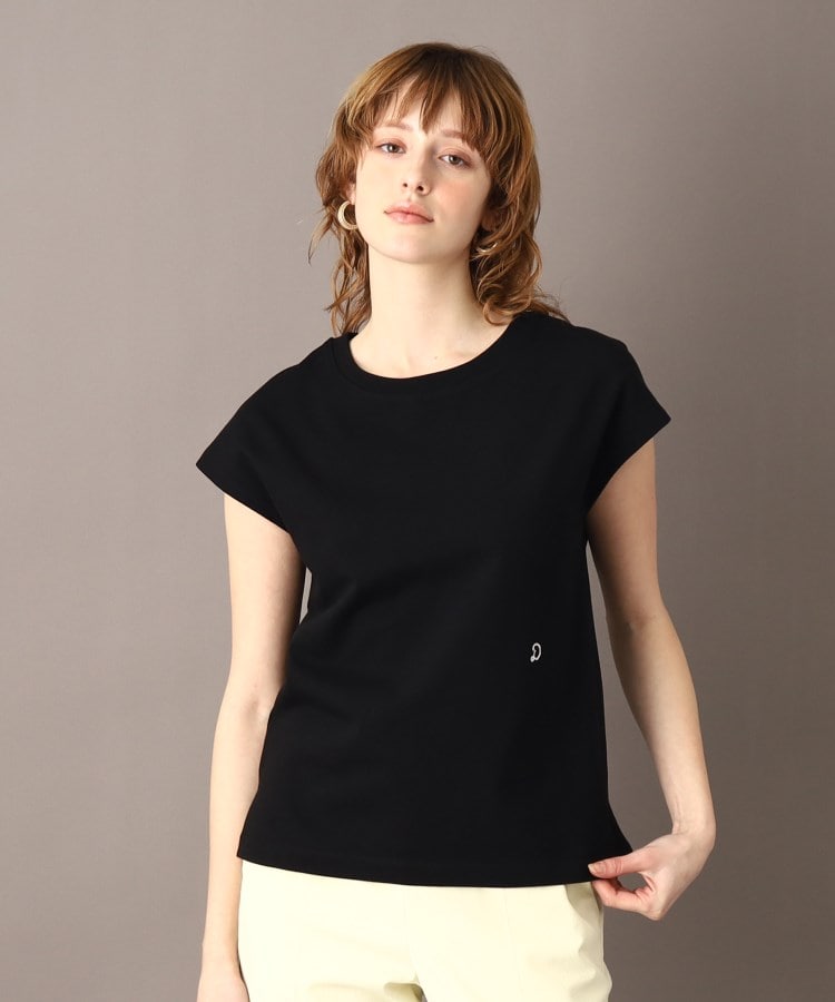 ドレステリア(レディース)(DRESSTERIOR(Ladies))のエシカルオーガニックフレンチ袖Tシャツ ブラック(019)