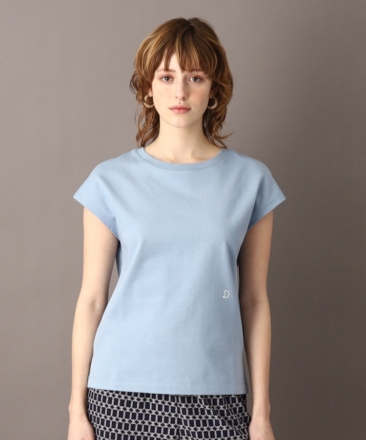 ドレステリア(レディース)(DRESSTERIOR(Ladies))のエシカルオーガニックフレンチ袖Tシャツ ブルー(091)