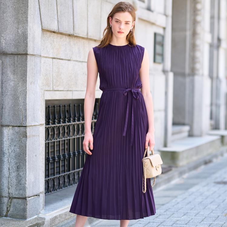 ドレステリア(レディース)(DRESSTERIOR(Ladies))のプリーツノースリーブワンピース マキシ・ロングワンピース