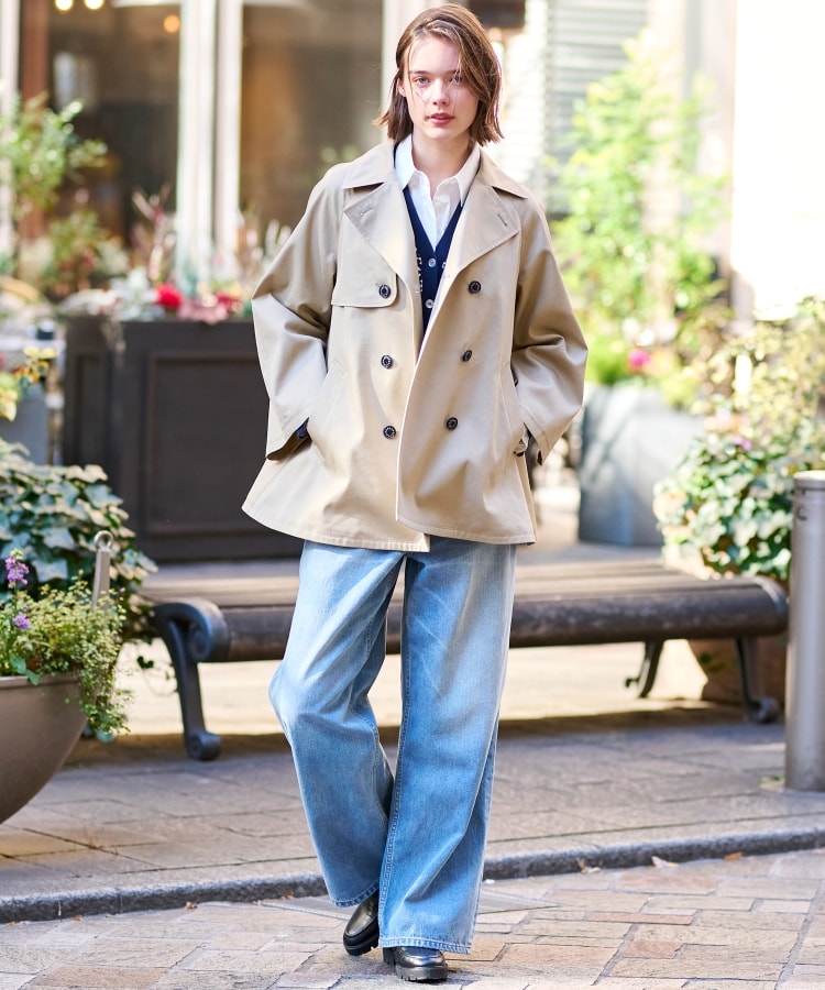 ドレステリア(レディース)(DRESSTERIOR(Ladies))の【撥水加工】Aラインショートトレンチジャケット3