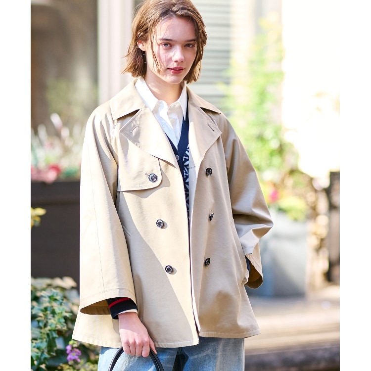 ドレステリア(レディース)(DRESSTERIOR(Ladies))の【撥水加工】Aラインショートトレンチジャケット トレンチコート