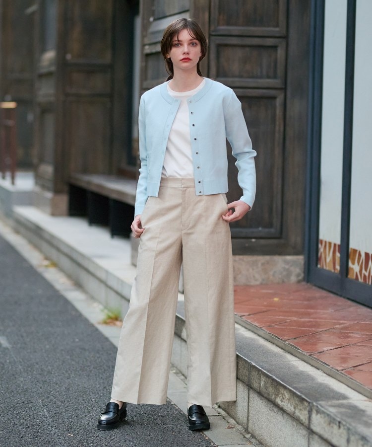 春色/洗える】ウォッシャブルコットンカシミヤ混カーディガン 春色/洗える】ウォッシャブルコットンカシミヤ混カーディガン