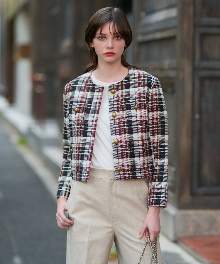 ドレステリア(レディース)(DRESSTERIOR(Ladies))の【DEVEAUX社ツイード使用】コンパクトチェックジャケット1