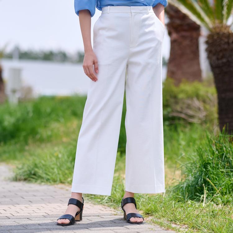 ドレステリア(レディース)(DRESSTERIOR(Ladies))の【洗える】リネンミックスストレッチワイドパンツ フルレングスパンツ