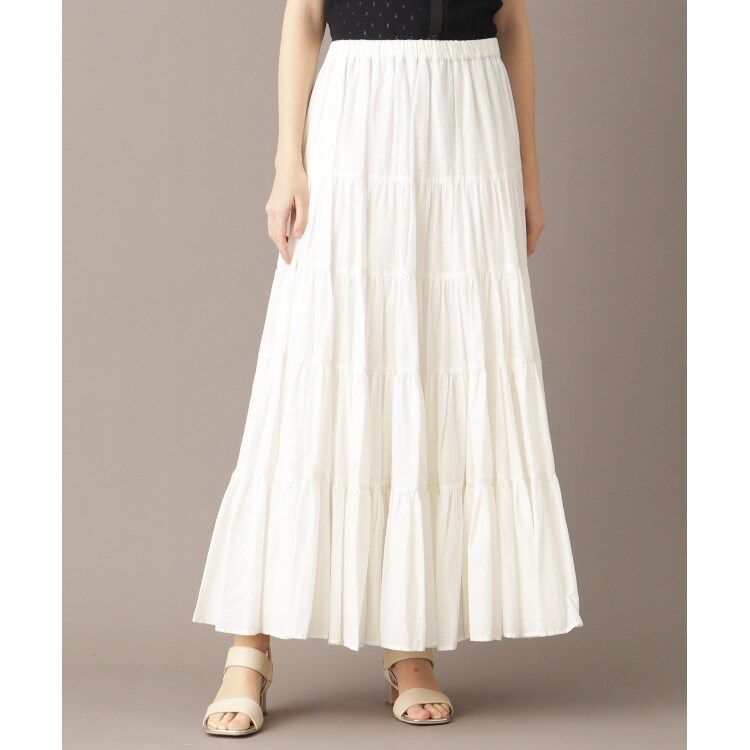 ドレステリア(レディース)(DRESSTERIOR(Ladies))の【大人百花春号掲載 モデル美香さん着用】洗える/コットンボイルティアードスカート マキシ・ロングスカート