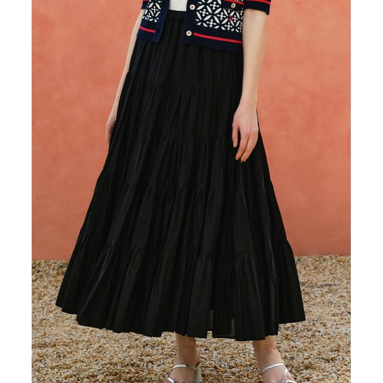 ドレステリア(レディース)(DRESSTERIOR(Ladies))の【大人百花春号掲載 モデル美香さん着用】洗える/コットンボイルティアードスカート マキシ・ロングスカート