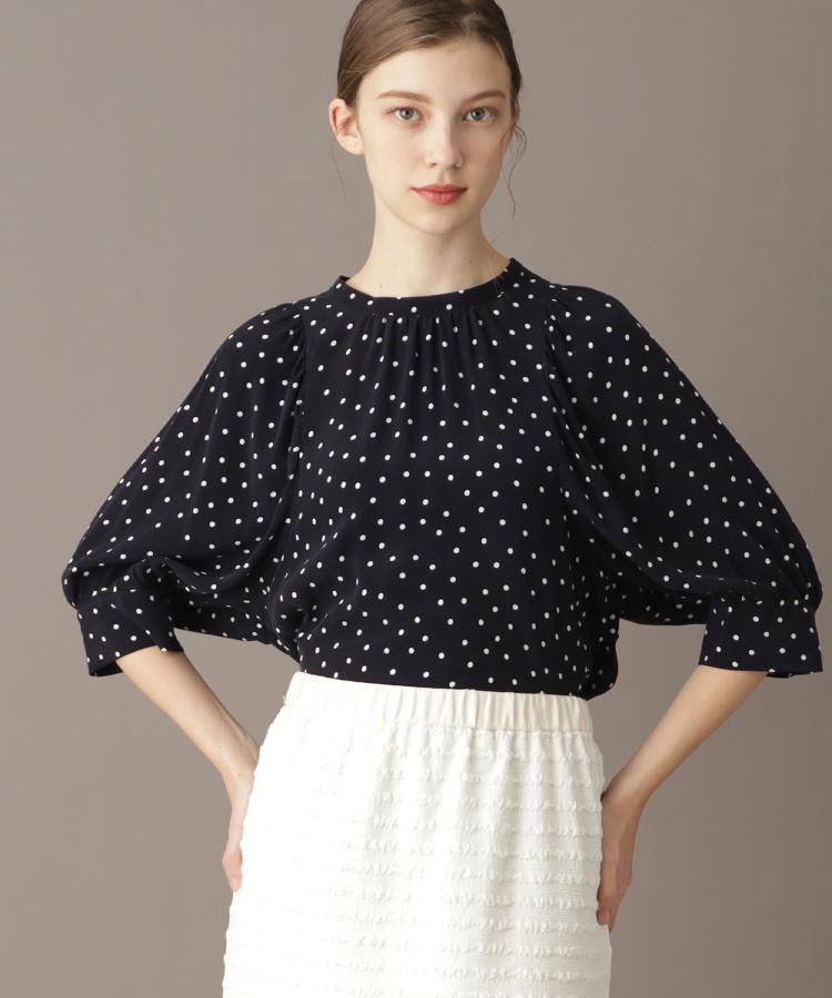 ドレステリア(レディース)(DRESSTERIOR(Ladies))の【洗える/日本製】ドットPTボリュームスリーブブラウス9
