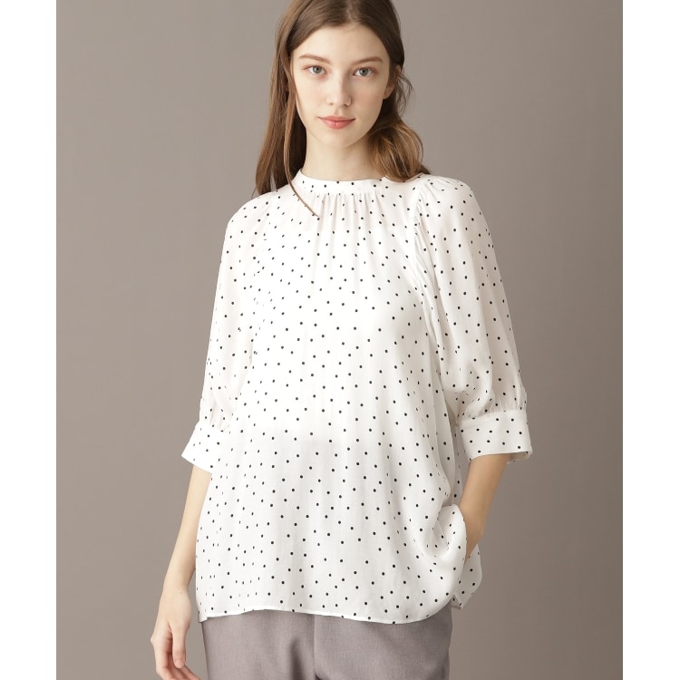 ドレステリア(レディース)(DRESSTERIOR(Ladies))の【洗える/日本製】ドットPTボリュームスリーブブラウス シャツ・ブラウス