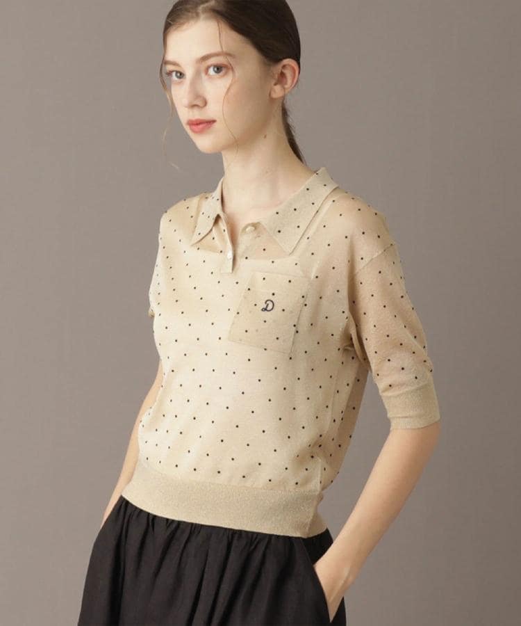 ドレステリア(レディース)(DRESSTERIOR(Ladies))の【大人百花春号掲載 モデル美香さん着用】ドットシアーポロ ベージュ(152)
