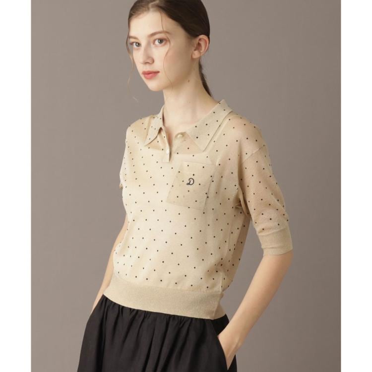 ドレステリア(レディース)(DRESSTERIOR(Ladies))の【大人百花春号掲載 モデル美香さん着用】ドットシアーポロ ポロシャツ