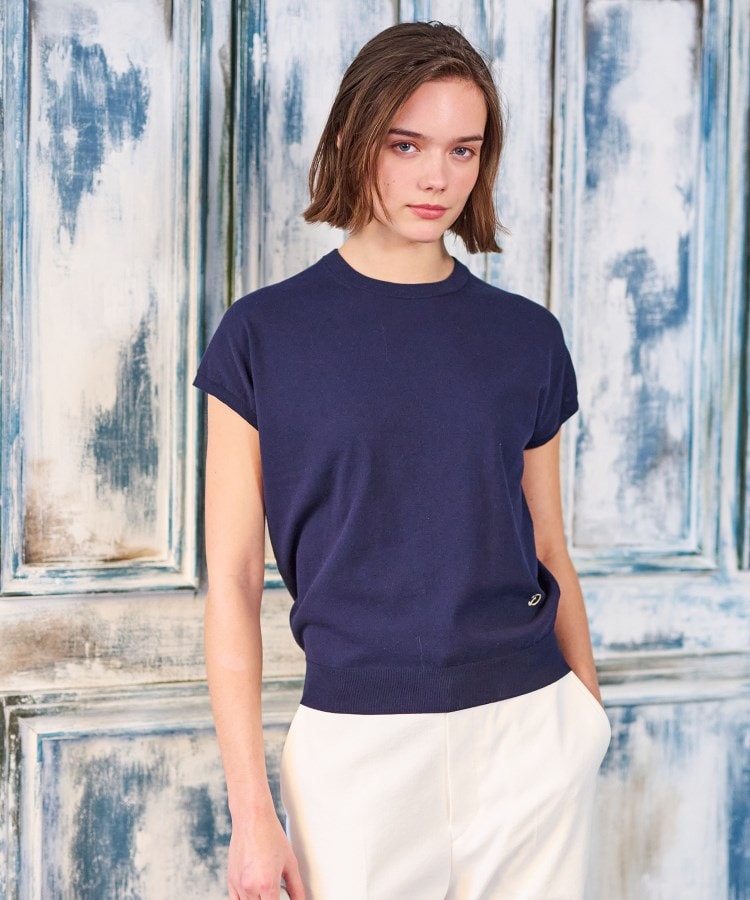 ドレステリア(レディース)(DRESSTERIOR(Ladies))の【定番/洗える】コットンシルク混フレンチスリーブニット30