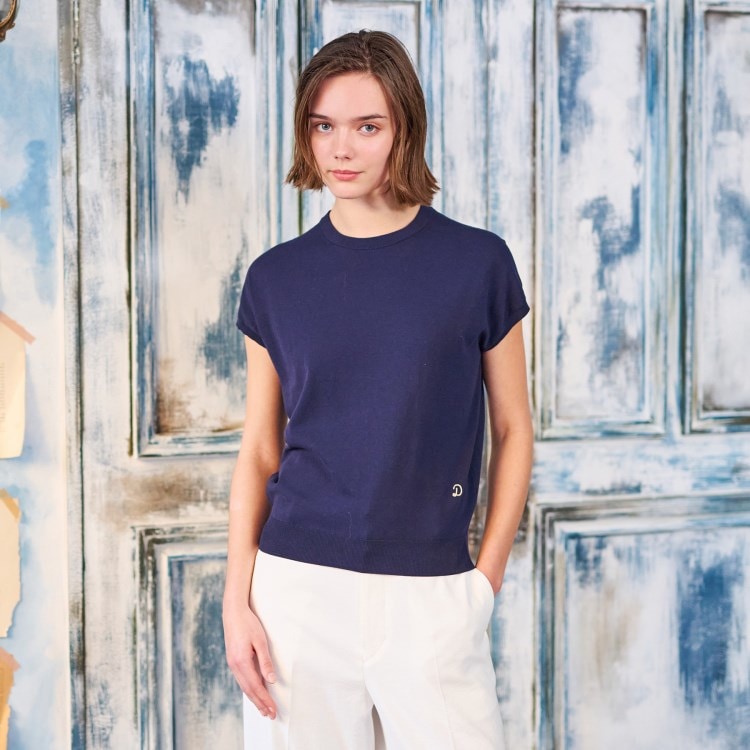 ドレステリア(レディース)(DRESSTERIOR(Ladies))の【定番/洗える】コットンシルク混フレンチスリーブニット ニット/セーター