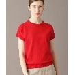 ドレステリア(レディース)(DRESSTERIOR(Ladies))の【定番/洗える】コットンシルク混フレンチスリーブニット レッド(063)