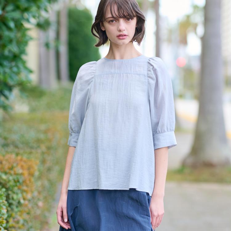 ドレステリア(レディース)(DRESSTERIOR(Ladies))の【洗える/清涼感】ボリュームスリーブバックジップブラウス シャツ・ブラウス