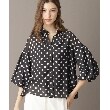 ドレステリア(レディース)(DRESSTERIOR(Ladies))の【洗える/シアー】スタンドフリルドットボリュームスリーブ ブラック(119)