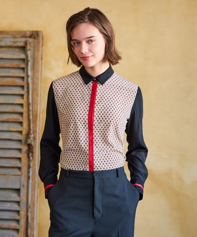 ドレステリア(レディース)(DRESSTERIOR(Ladies))の【洗える/小紋柄】ヴィンテージパターンプリントコンビシャツ5