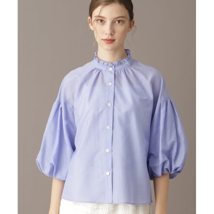ドレステリア(レディース)(DRESSTERIOR(Ladies))の【洗える】スタンドフリルボリュームスリーブブラウス シャツ・ブラウス