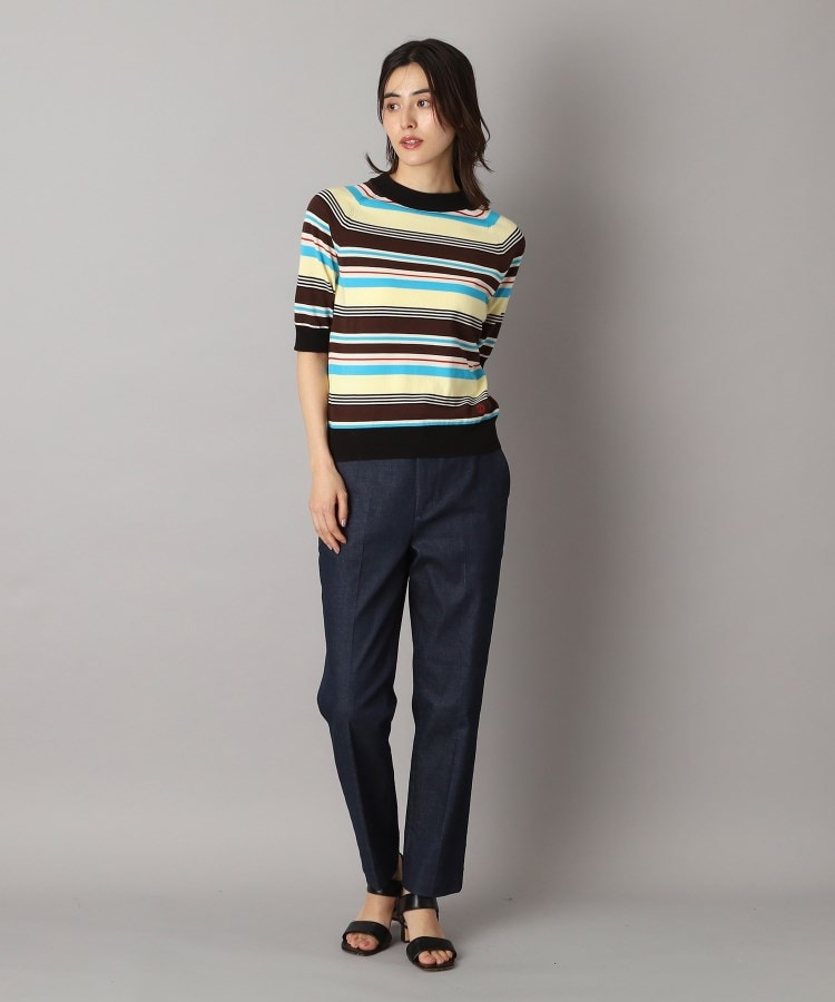 ドレステリア(レディース)(DRESSTERIOR(Ladies))の【洗える】マルチボーダーハーフスリーブニット34