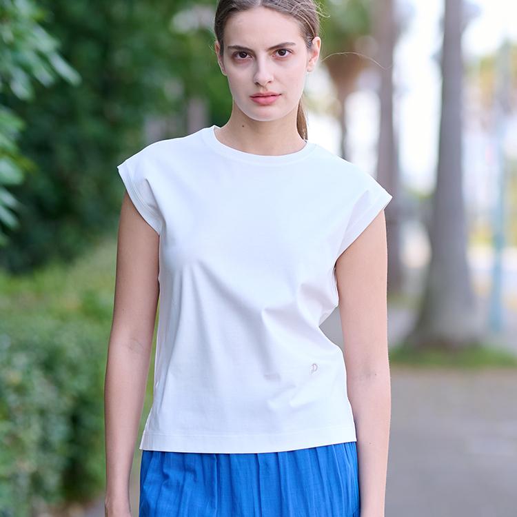 ドレステリア(レディース)(DRESSTERIOR(Ladies))の【接触冷感/抗菌防臭/消臭】アイスクリアコットンフレンチ Ｔシャツ