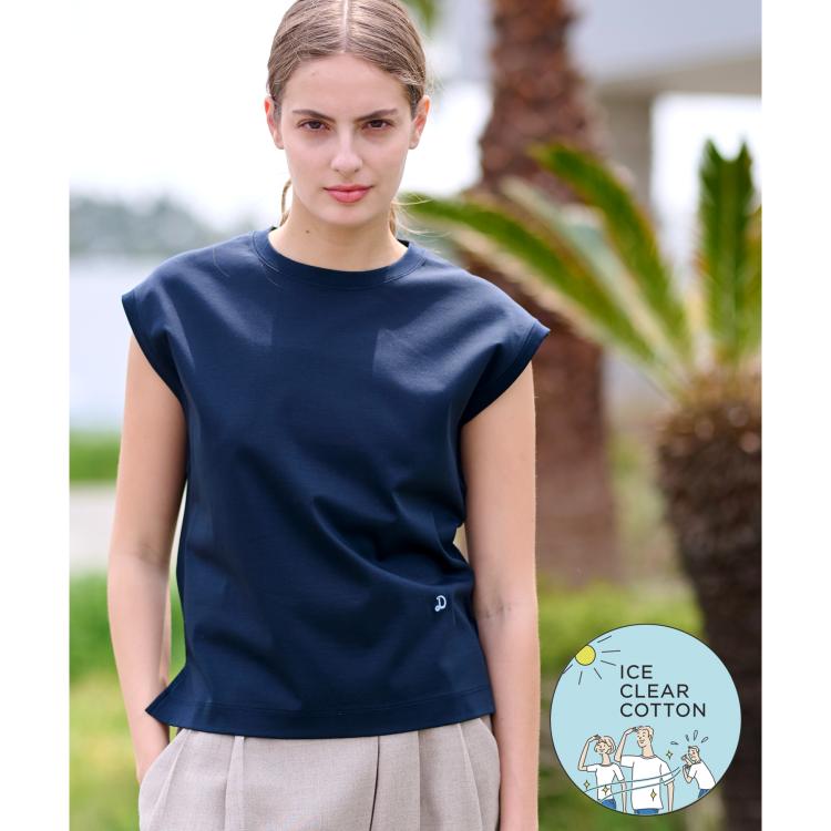 ドレステリア(レディース)(DRESSTERIOR(Ladies))の【接触冷感/抗菌防臭/消臭】アイスクリアコットンフレンチ Ｔシャツ