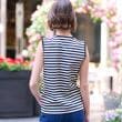 ドレステリア(レディース)(DRESSTERIOR(Ladies))の【接触冷感/抗菌防臭/消臭】アイスクリアコットンボーダーノースリーブ4