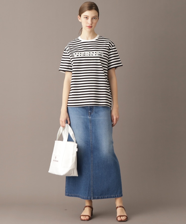 ドレステリア(レディース)(DRESSTERIOR(Ladies))の【接触冷感/抗菌防臭/消臭】アイスクリアコットン VIERNESロゴボーダーT9