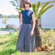 ドレステリア(レディース)(DRESSTERIOR(Ladies))の【洗える】オーバーラップサークルフレンチスリーブワンピ20