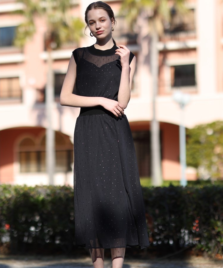 ドレステリア(レディース)(DRESSTERIOR(Ladies))の【通勤・行事対応可能／洗える】フィルムドットワンピース7