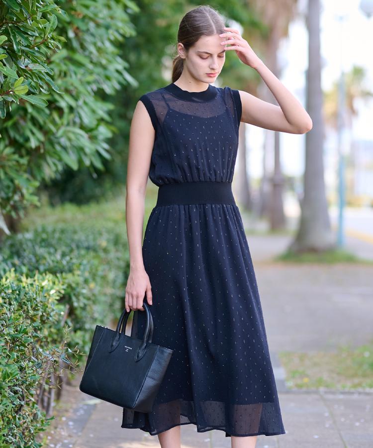 ドレステリア(レディース)(DRESSTERIOR(Ladies))の【通勤・行事対応可能／洗える】フィルムドットワンピース12