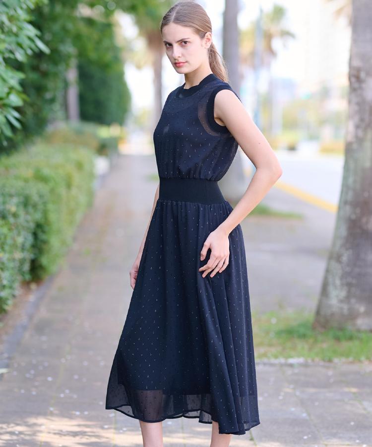 ドレステリア(レディース)(DRESSTERIOR(Ladies))の【通勤・行事対応可能／洗える】フィルムドットワンピース9