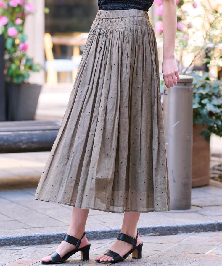 ドレステリア(レディース)(DRESSTERIOR(Ladies))の【ウエストゴム/裏地あり】イージーウエストドット刺繍スカート10