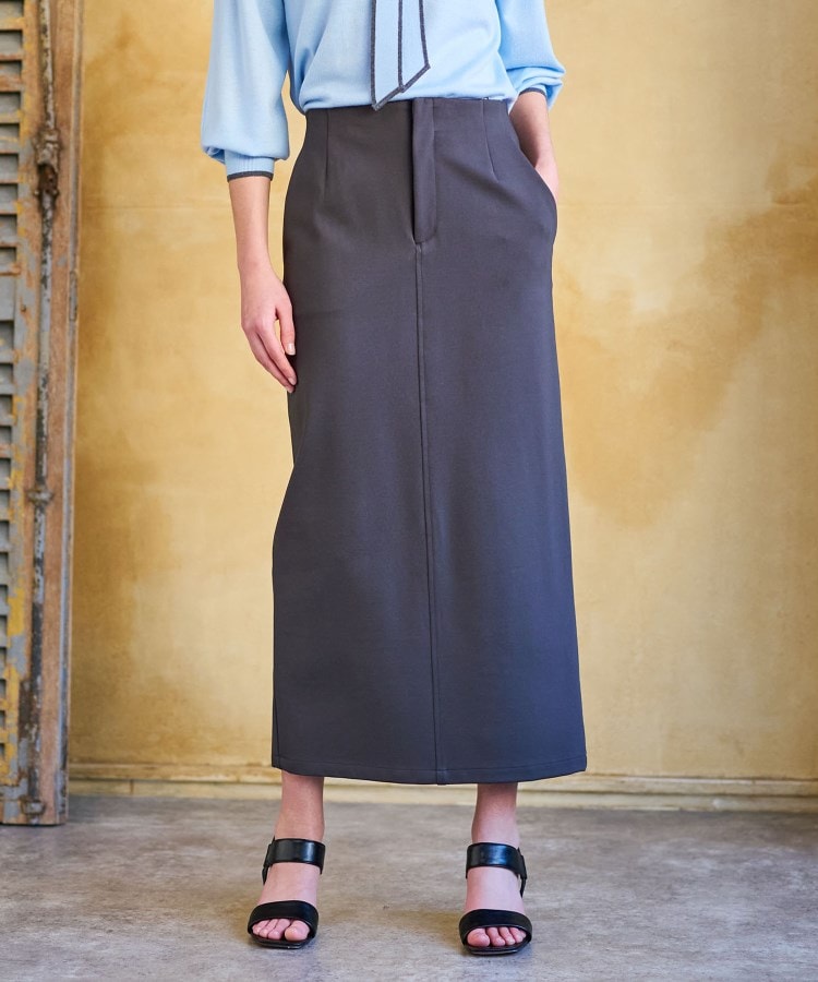 ドレステリア(レディース)(DRESSTERIOR(Ladies))の【大人百花春号掲載　モデル美香さん着用】ストレッチポンチタイトスカート チャコールグレー(014)
