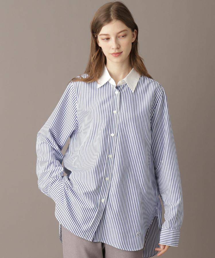 ドレステリア(レディース)(DRESSTERIOR(Ladies))の【洗える/ストライプ柄】オーバーシルエットクレリックシャツ2