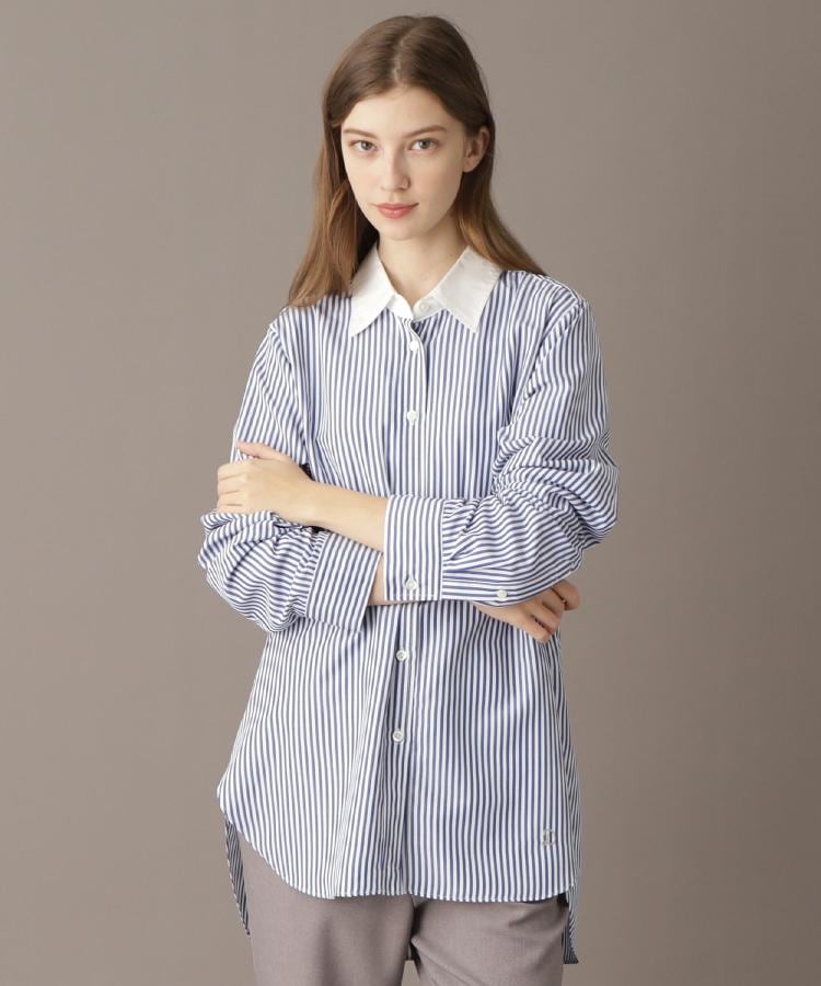 ドレステリア(レディース)(DRESSTERIOR(Ladies))の【洗える/ストライプ柄】オーバーシルエットクレリックシャツ3