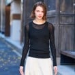 ドレステリア(レディース)(DRESSTERIOR(Ladies))の【エアリー素材/華やか】スパンコールシアーニット ブラック(019)