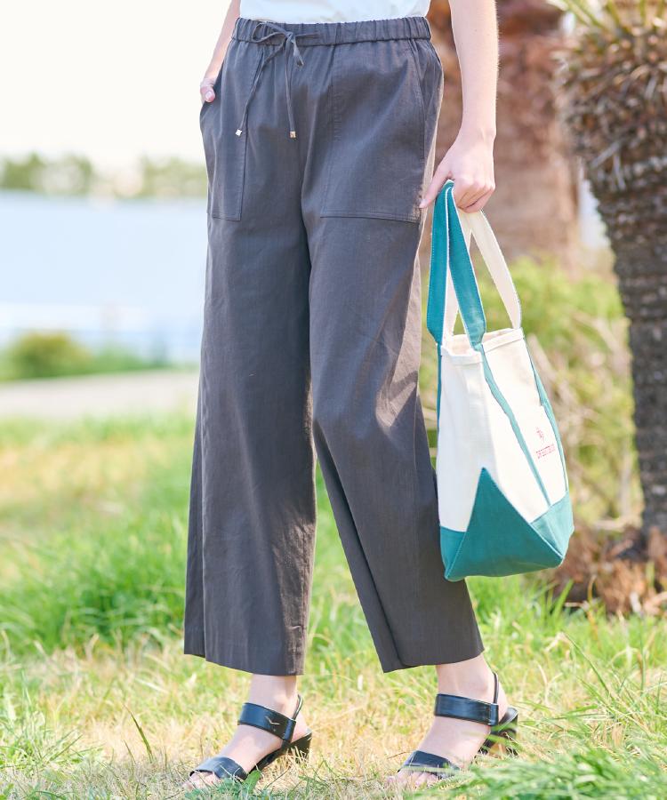 ドレステリア(レディース)(DRESSTERIOR(Ladies))の【接触冷感/洗える/ウエストゴム】ウォッシャブルリネンイージーワイドパンツ10