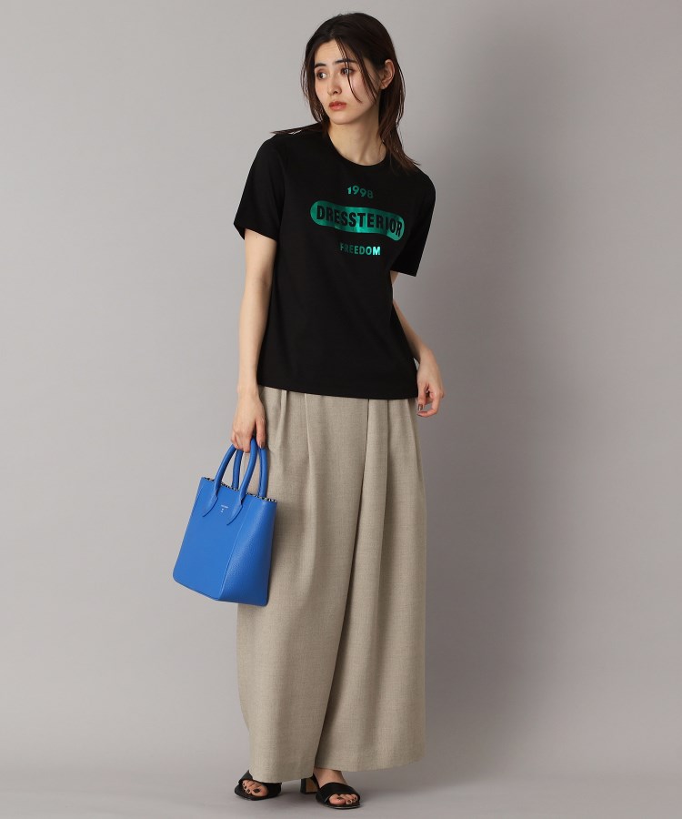 ドレステリア(レディース)(DRESSTERIOR(Ladies))の【洗える/後ろウエストゴム】アシンメトリーウォッシャブルタックフレアパンツ10
