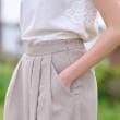 ドレステリア(レディース)(DRESSTERIOR(Ladies))の【洗える/後ろウエストゴム】アシンメトリーウォッシャブルタックフレアパンツ6