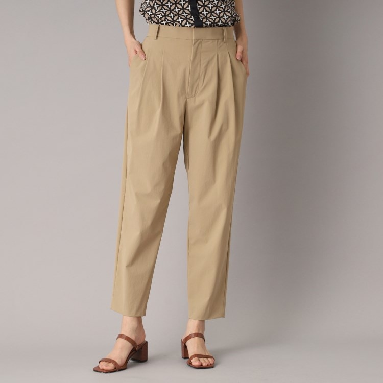 ドレステリア(レディース)(DRESSTERIOR(Ladies))の【再登場/後ろウエストゴム】タックナイロンテーパードパンツ フルレングスパンツ