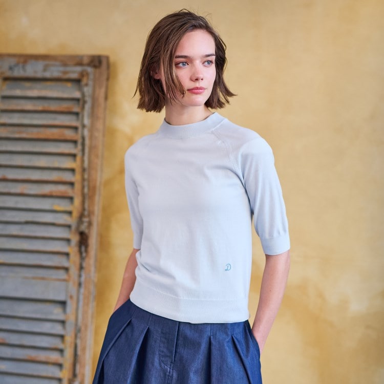 ドレステリア(レディース)(DRESSTERIOR(Ladies))の【定番/洗える】コットンシルク混ハーフスリーブ ニット/セーター