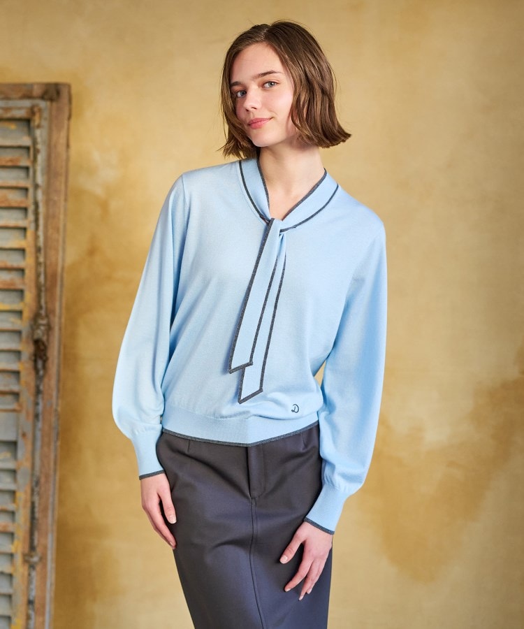 ドレステリア(レディース)(DRESSTERIOR(Ladies))の【洗える】配色ラインボウタイプルオーバーニット28