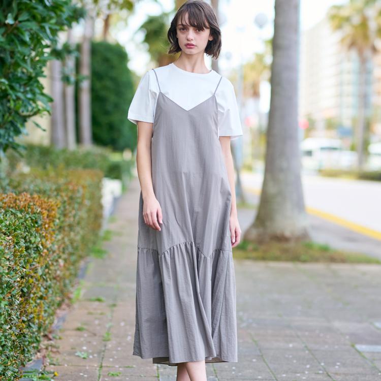 ドレステリア(レディース)(DRESSTERIOR(Ladies))のキャミソールタフタワンピース マキシ・ロングワンピース