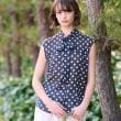 ドレステリア(レディース)(DRESSTERIOR(Ladies))の【透け感/ドット柄】シアードットプリントボウタイブラウス ブラック(119)