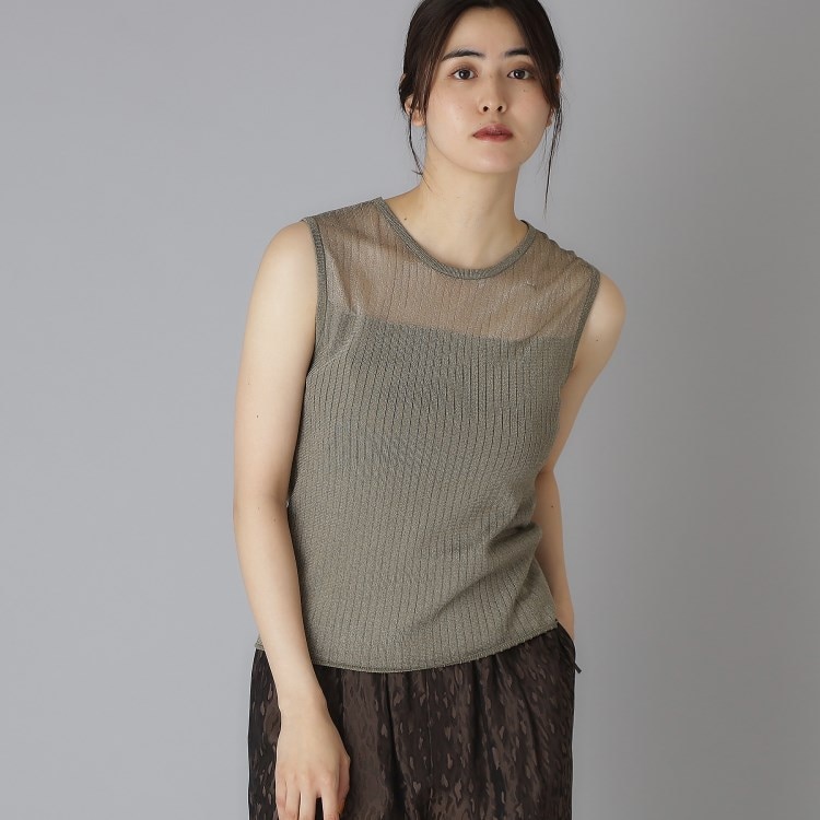 ドレステリア(レディース)(DRESSTERIOR(Ladies))のデコルテシアーノースリーブニット ニット/セーター