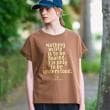ドレステリア(レディース)(DRESSTERIOR(Ladies))の箔PTドルマンスリーブロゴTシャツ ブラウン(043)